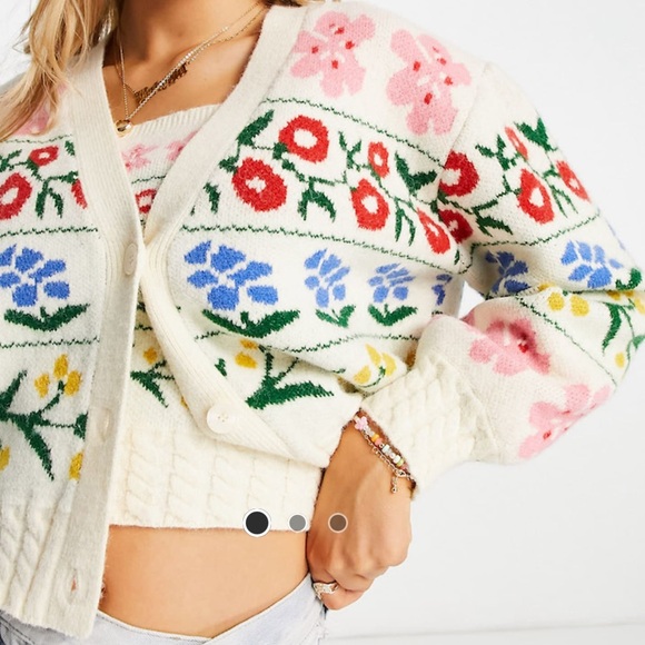 Miss Selfridge Floral Cardigan - Picture 7 of 8
